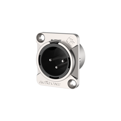 RX3MD-NS 3 pole XLR male socket, Nickel plated shell